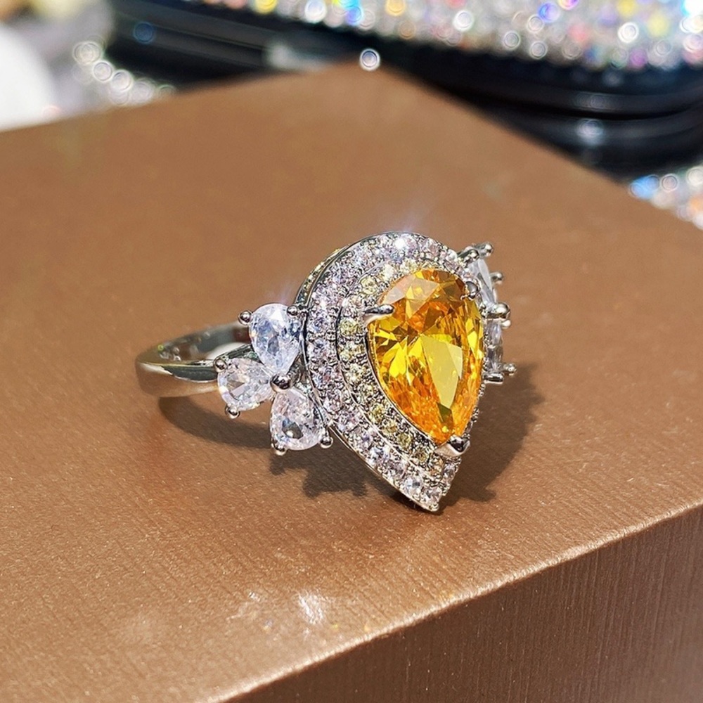 New Women’s 925 Silver Beautiful Romantic Zircon Ring - Picture 2 of 6